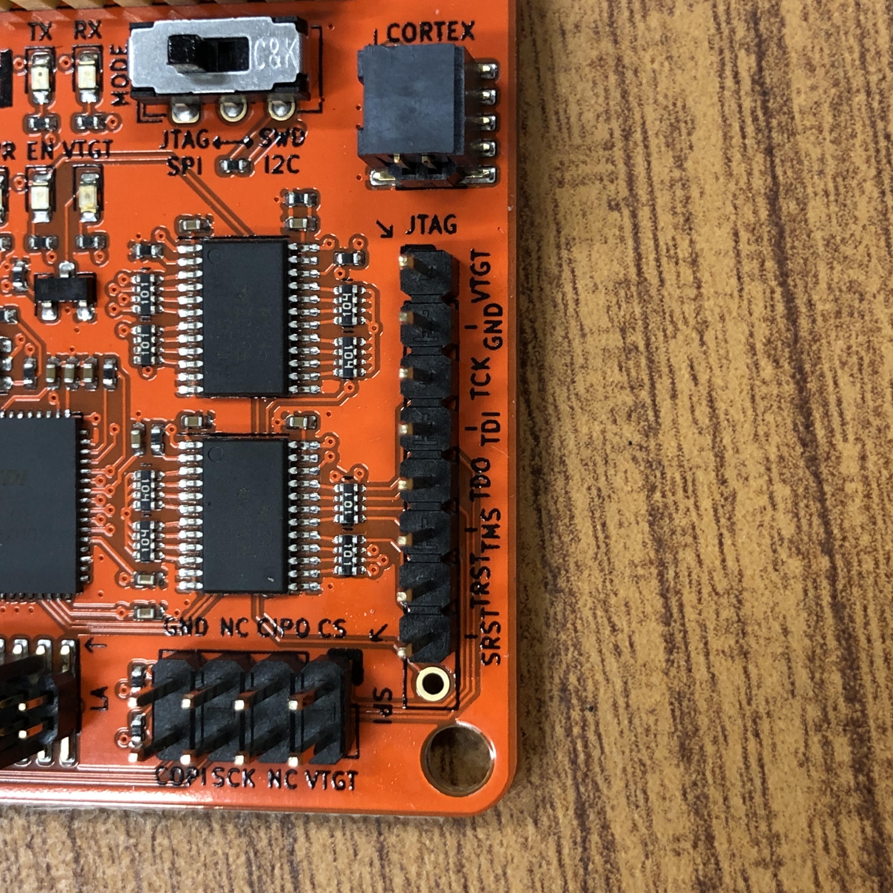 Close up of the JTAG/SPI Pins